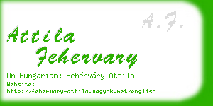 attila fehervary business card